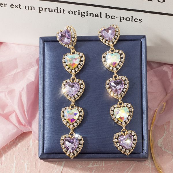 fashion 925 silver needle european and american exaggerating heart-shapaed full diamond long earrings korean fashion earrings twice same rhi, Golden
fashion 925 silver needle european and american exaggerating heart-shapaed full diamond long earrings korean fashion earrings twice same rhi, Golden