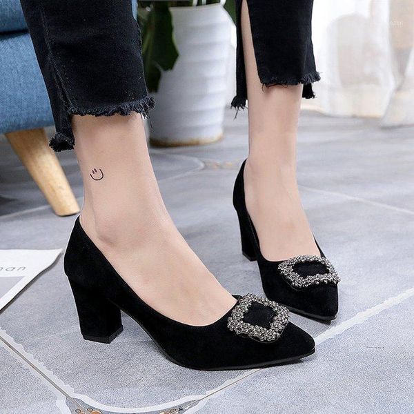 dress shoes women's spring 2021 versatile pointed high heels thick heel shallow mouth square buckle rhinestone single shoes1, Black
dress shoes women's spring 2021 versatile pointed high heels thick heel shallow mouth square buckle rhinestone single shoes1, Black