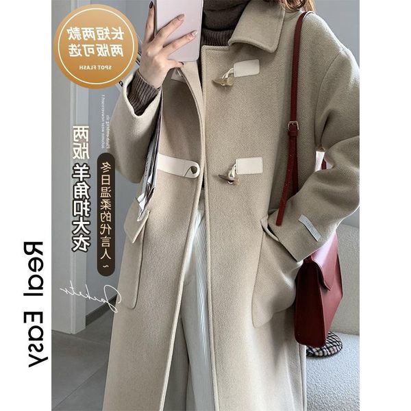 in brief paragraph/long cloth coat female winter 2021 new straight loose horn buckle jacket wholesale, Black
in brief paragraph/long cloth coat female winter 2021 new straight loose horn buckle jacket wholesale, Black