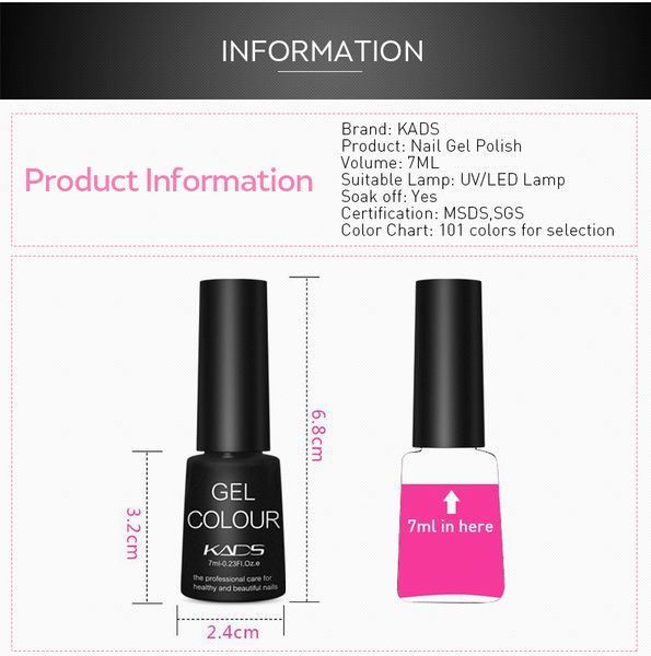 nail gel kads 1pc polish lacquer soak off led uv glue art 7ml nails base coat varnish, Red;pink
nail gel kads 1pc polish lacquer soak off led uv glue art 7ml nails base coat varnish, Red;pink