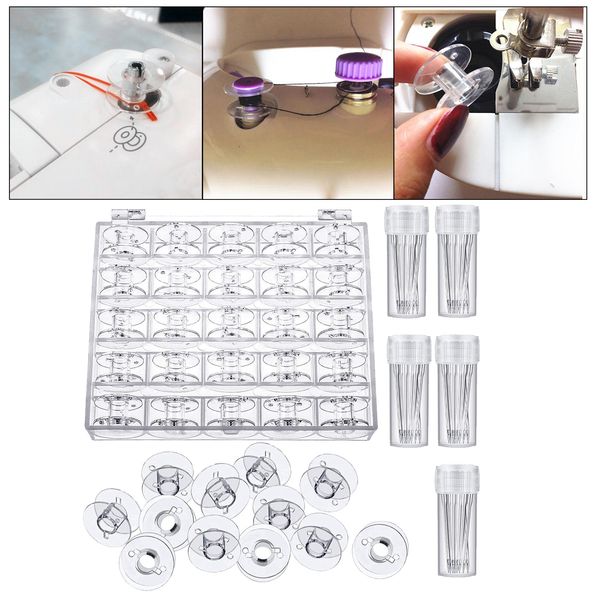 30pcs clear bobbins, sewing machine bobbin with case for brother, shengjia, juki, feiyue, aikamei, plastic bobbins with sewing needles tool, Black
30pcs clear bobbins, sewing machine bobbin with case for brother, shengjia, juki, feiyue, aikamei, plastic bobbins with sewing needles tool, Black