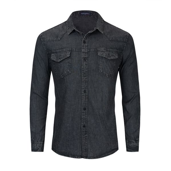 eu size autumn new urban loose lapels denim shirt long sleeve cotton currently available 247, White
eu size autumn new urban loose lapels denim shirt long sleeve cotton currently available 247, White