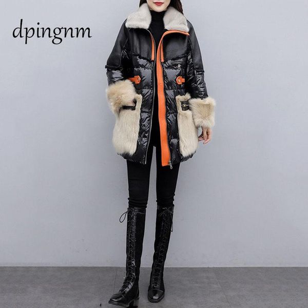 fur coat women's winter 2020 new style mid-length fashion lamb hair stitching fur one-piece imitation down jacket, Black
fur coat women's winter 2020 new style mid-length fashion lamb hair stitching fur one-piece imitation down jacket, Black