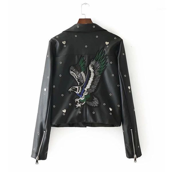 autumn 2020 embroidery faux soft leather jacket women pu motorcycle coat female black punk zipper outerwear short jacket casaco1
autumn 2020 embroidery faux soft leather jacket women pu motorcycle coat female black punk zipper outerwear short jacket casaco1