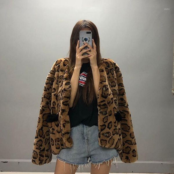 autumn winter womens v-neck leopard long sleeve coat faux fur outwear l81, Black
autumn winter womens v-neck leopard long sleeve coat faux fur outwear l81, Black