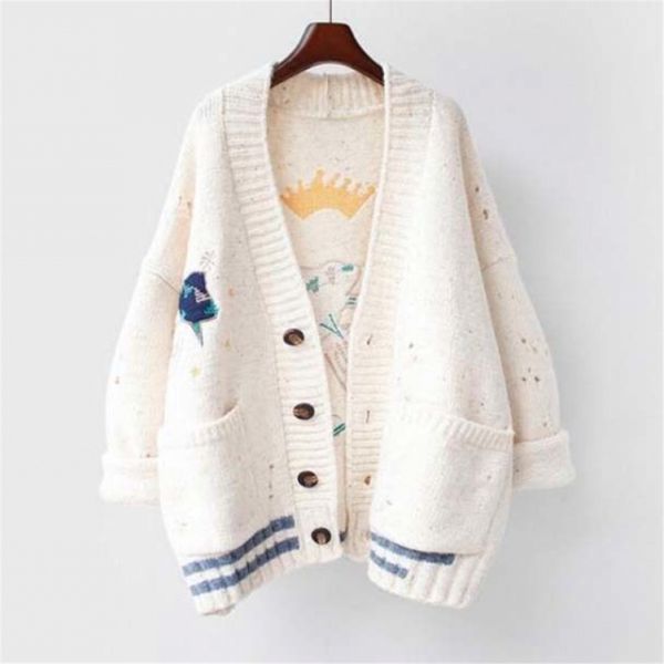 2021 new runway autumn sweatshirt feminine cartoon embroidered cardigans poncho single breasted mesh sweater harajuku out oei9, White;black
2021 new runway autumn sweatshirt feminine cartoon embroidered cardigans poncho single breasted mesh sweater harajuku out oei9, White;black