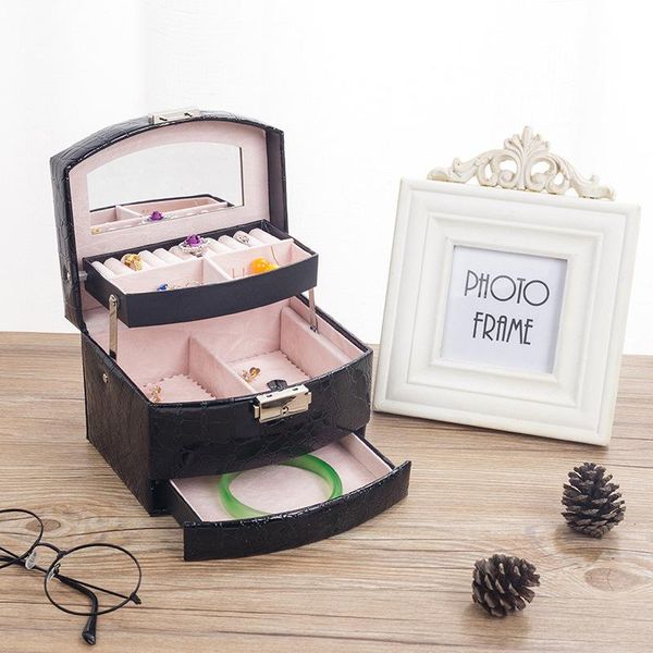 jewelry casket crocodile pattern jewelry box three-tier locked organizer exquisite makeup storage large makeup organize, Pink;blue
jewelry casket crocodile pattern jewelry box three-tier locked organizer exquisite makeup storage large makeup organize, Pink;blue