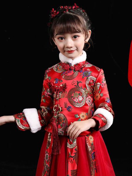 children's girls' tangzhuang chinoiserie hanfu thickened baby princs skirt antique drs autumn and winter qgxt, Red;yellow
children's girls' tangzhuang chinoiserie hanfu thickened baby princs skirt antique drs autumn and winter qgxt, Red;yellow