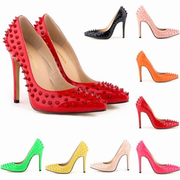 new women party pointed toe pumps solid color thin high heels shoes patent leather 11cm slip on rivet 2020 size 35-42, Black
new women party pointed toe pumps solid color thin high heels shoes patent leather 11cm slip on rivet 2020 size 35-42, Black
