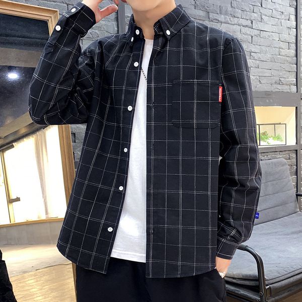 autumn new large casual loose men's jiale plaid shirt, White;black
autumn new large casual loose men's jiale plaid shirt, White;black