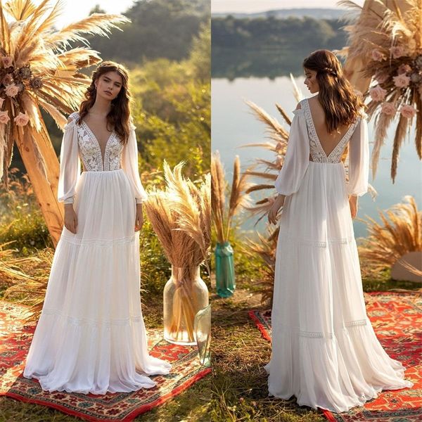 new arrival wedding dresses v neck long sleeve custom made appliqued lace bridal gowns backless sweep train a line robes de mariée, White
new arrival wedding dresses v neck long sleeve custom made appliqued lace bridal gowns backless sweep train a line robes de mariée, White