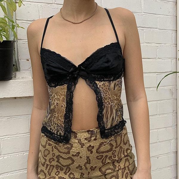 split leopard camisole womens spaghetti strap sleeveless lace patchwork crop cami with bow female clothes, White
split leopard camisole womens spaghetti strap sleeveless lace patchwork crop cami with bow female clothes, White