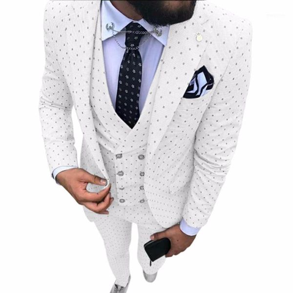 2020 one button white polka dot groom tuxedos notch lapel groomsmen mens wedding prom suits (jacket+pants+vest+tie)1, White;black
2020 one button white polka dot groom tuxedos notch lapel groomsmen mens wedding prom suits (jacket+pants+vest+tie)1, White;black