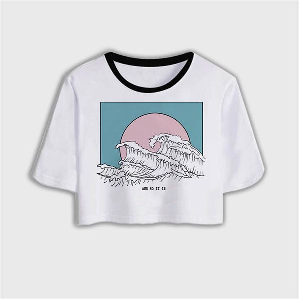 wave japanese print fun short sleeved t shirts harajuku aesthetic printed tshirt crop women clothes riverdale t shirts, White
wave japanese print fun short sleeved t shirts harajuku aesthetic printed tshirt crop women clothes riverdale t shirts, White