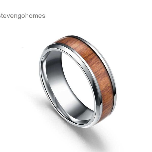 stainless steel wood grain ring titanium headdress for men, Silver
stainless steel wood grain ring titanium headdress for men, Silver