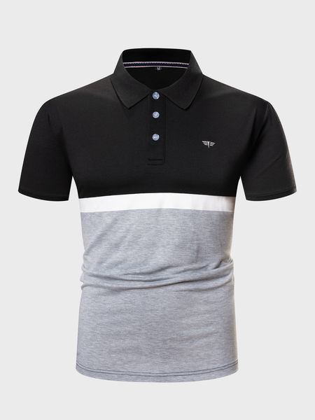 autumn and winter new european size mens stitching urban fashion cotton short-sleeved polo shirt 617, White;black
autumn and winter new european size mens stitching urban fashion cotton short-sleeved polo shirt 617, White;black