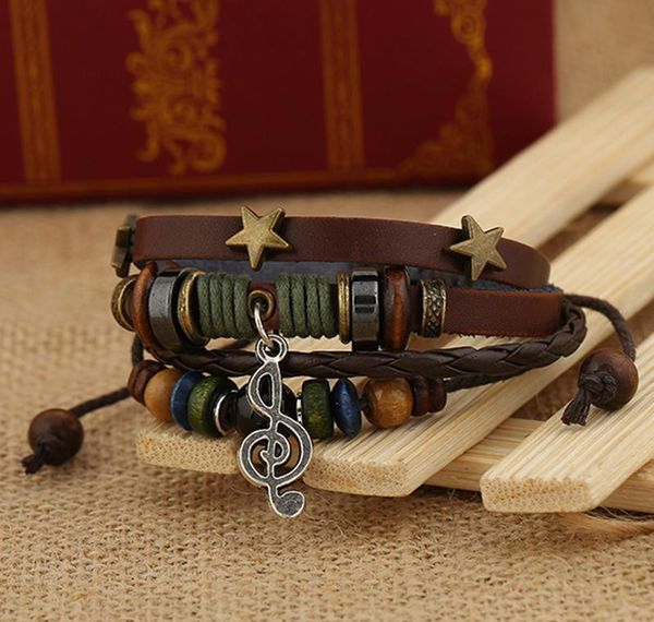 boho gypsy hippie black brown leather star g clef musical note metal charm wooden beads wrap layers adj wmtdlc otsweet, Golden;silver
boho gypsy hippie black brown leather star g clef musical note metal charm wooden beads wrap layers adj wmtdlc otsweet, Golden;silver
