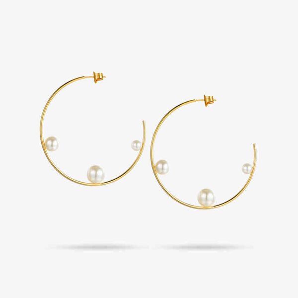 enfashion jewelry geometric pearl line hoop earrings gold color stainless steel circle earrings for women earings eef1014 220108, Golden;silver
enfashion jewelry geometric pearl line hoop earrings gold color stainless steel circle earrings for women earings eef1014 220108, Golden;silver
