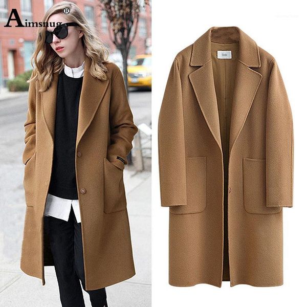 aimsnug autumn and winter solid champagne double-sided woolen covered button european and american new loose women woolen coat1, Black
aimsnug autumn and winter solid champagne double-sided woolen covered button european and american new loose women woolen coat1, Black