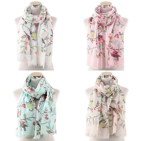 scarf floral print women soft new wrap shawl bird robin stole scarves, Blue;gray
scarf floral print women soft new wrap shawl bird robin stole scarves, Blue;gray