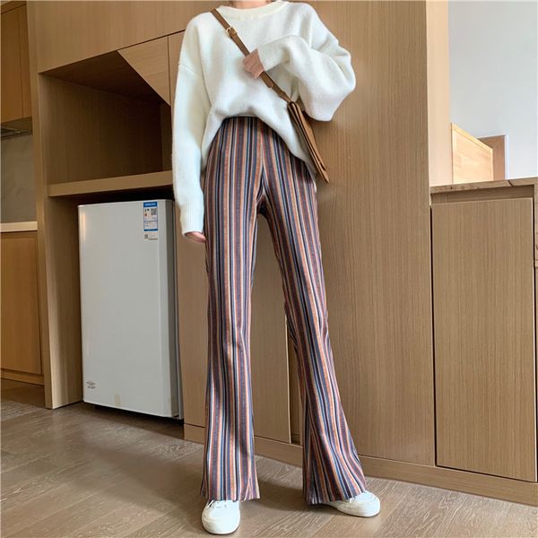 women autumn winter 2020 new micro bell show slim and versatile long striped high waist casual pants trend
women autumn winter 2020 new micro bell show slim and versatile long striped high waist casual pants trend