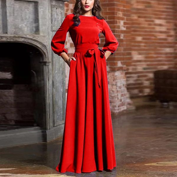 boho women vintage dress o-neck elegant a line puff sleeve soild causal dress with pocket, Black;gray
boho women vintage dress o-neck elegant a line puff sleeve soild causal dress with pocket, Black;gray