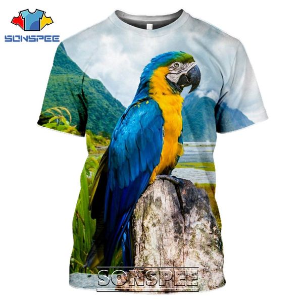 bird parrot summer men 3d print shirts horror plus size plus size men clothing