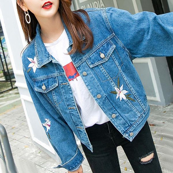 korean fashion jeans coat women spring autumn flower embroidery romper denim jacket ladies harajuku kawaii jean jacket 2021, Black;brown
korean fashion jeans coat women spring autumn flower embroidery romper denim jacket ladies harajuku kawaii jean jacket 2021, Black;brown