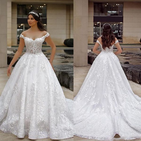 2021 arabic country wedding dresses appliqued beaded off the shoulder a line beach wedding dress custom made lace robes de mariée, White
2021 arabic country wedding dresses appliqued beaded off the shoulder a line beach wedding dress custom made lace robes de mariée, White