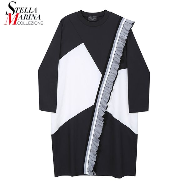 new hit color design woman big size long sleeve dress autumn winter black and white patchwork dress casual robe femme 6580 201126, Black;gray
new hit color design woman big size long sleeve dress autumn winter black and white patchwork dress casual robe femme 6580 201126, Black;gray