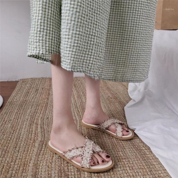 slippers female summer wear 2021 wild korean lace cross belt flat bottom drag beach vacation sandals1, Black
slippers female summer wear 2021 wild korean lace cross belt flat bottom drag beach vacation sandals1, Black