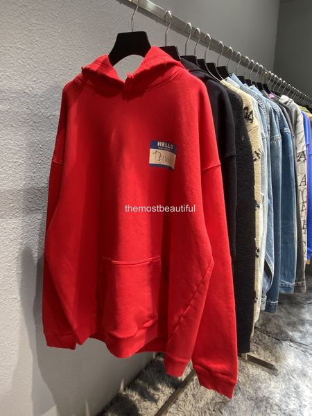 women's hoodies & sweatshirts autumn and winter high version b home hello label hooded cover worn loose plush men's women's s, Black
women's hoodies & sweatshirts autumn and winter high version b home hello label hooded cover worn loose plush men's women's s, Black