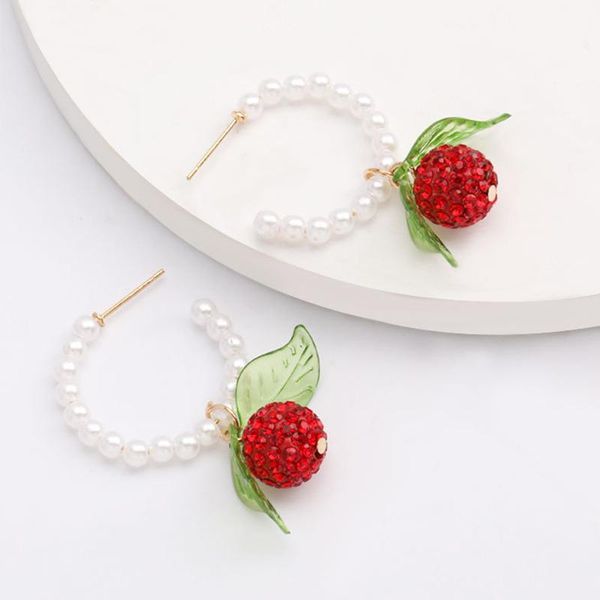hoop & huggie european and american fashion ins inlaid rhinestones bayberry pineapple c-shaped pearl earrings woman summer fruit wind earrin, Golden;silver
hoop & huggie european and american fashion ins inlaid rhinestones bayberry pineapple c-shaped pearl earrings woman summer fruit wind earrin, Golden;silver