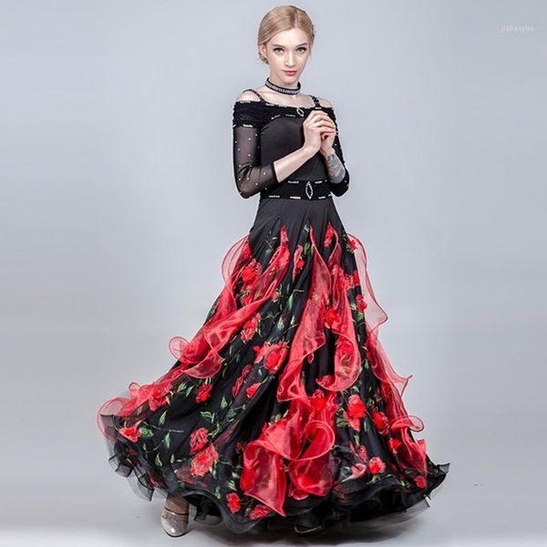 ballroom dance dress women waltz dress fringe spanish flamenco costumes dance wear women print swing long1, Black;red
ballroom dance dress women waltz dress fringe spanish flamenco costumes dance wear women print swing long1, Black;red