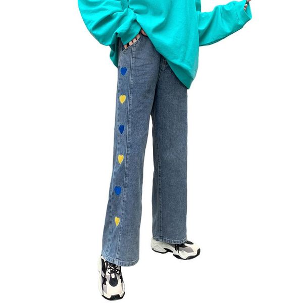 women's jeans for women college style harajuku love pattern embroidery loose high waist pants vintage straight, Blue
women's jeans for women college style harajuku love pattern embroidery loose high waist pants vintage straight, Blue