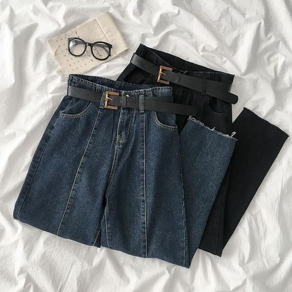 fashion jeans women 2020 autumn women's high waist all-match casual straight-leg jeans pants belt included vintage denim pants, Blue
fashion jeans women 2020 autumn women's high waist all-match casual straight-leg jeans pants belt included vintage denim pants, Blue