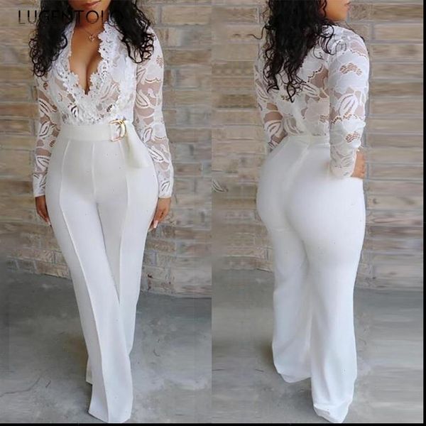 white jumpsuit women lace stitching long sleeve v neck plus size wide leg long pants office lady jumpsuits for women, Black;white
white jumpsuit women lace stitching long sleeve v neck plus size wide leg long pants office lady jumpsuits for women, Black;white