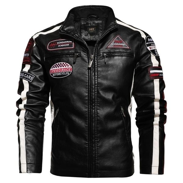 new motorcycle jacket for men in autumn/winter fashion casual leather embroidered aviator jacket in winter velvet pu jacke 201223, Black
new motorcycle jacket for men in autumn/winter fashion casual leather embroidered aviator jacket in winter velvet pu jacke 201223, Black