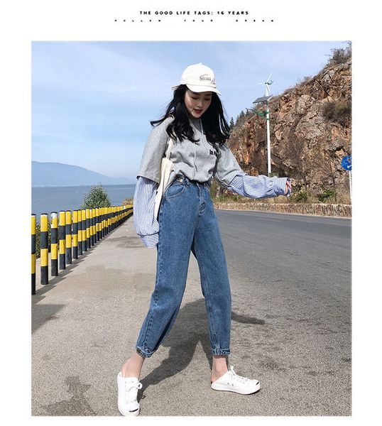 high end women's belt jeans, korean elastic pants, high-end fashion, tight clothes, easy to match, informal street clothing, Blue
high end women's belt jeans, korean elastic pants, high-end fashion, tight clothes, easy to match, informal street clothing, Blue