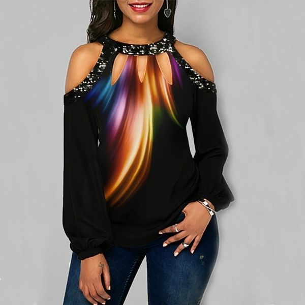 trjpi 2020 for women's print stitching feather large t-shirt sequins sequins shoulder long sleeve t-shirt new women fmbao, White
trjpi 2020 for women's print stitching feather large t-shirt sequins sequins shoulder long sleeve t-shirt new women fmbao, White