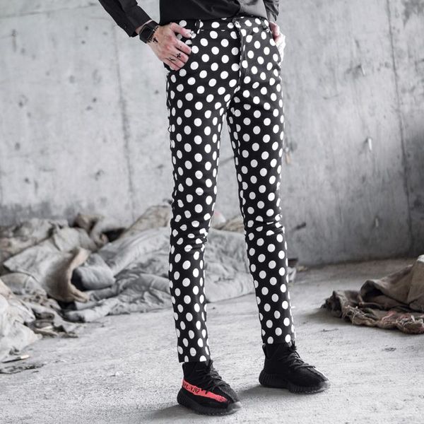 2021 round dot print pant male self-cultivation evening show show hairstyle causual pants trend slim fit men designer pant, Black
2021 round dot print pant male self-cultivation evening show show hairstyle causual pants trend slim fit men designer pant, Black