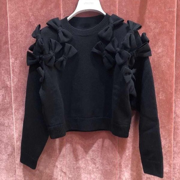 2021 new women knitted sweater lady o-neck long sleeve bowknots decor jumper knitwear female pullover wild stylish1, White;black
2021 new women knitted sweater lady o-neck long sleeve bowknots decor jumper knitwear female pullover wild stylish1, White;black