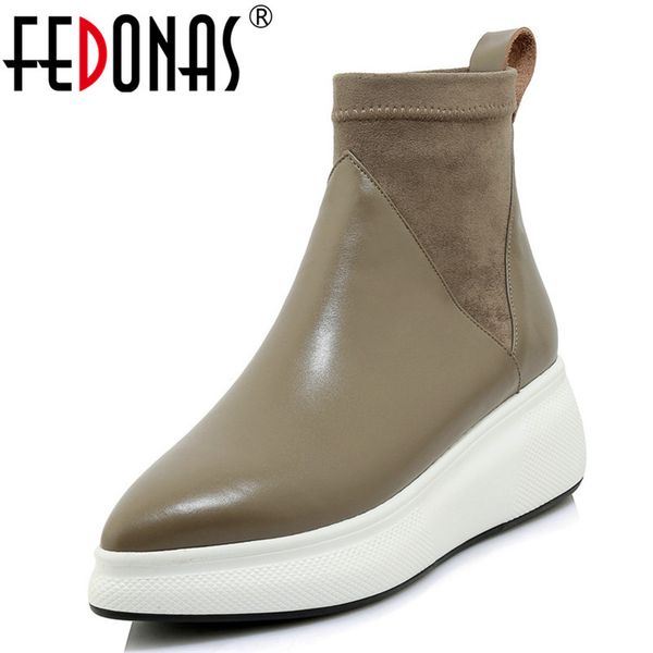 fedonas new retro women genuine leather ankle platforms comfort casual socks boots female 2021 shoes woman office pumps q1104, Black
fedonas new retro women genuine leather ankle platforms comfort casual socks boots female 2021 shoes woman office pumps q1104, Black