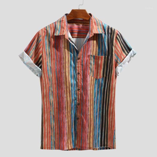 men's stripe shirt summer casual fashion colorful short sleeve loose buttons casual shirt beach camisas blouse streetwear #1, White;black
men's stripe shirt summer casual fashion colorful short sleeve loose buttons casual shirt beach camisas blouse streetwear #1, White;black