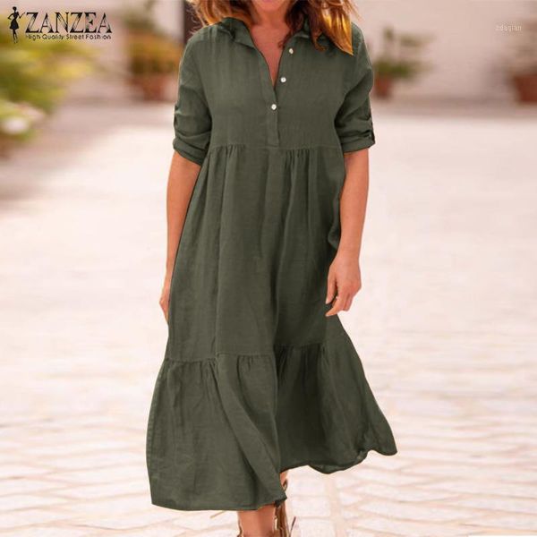 casual dresses zanzea 2021 women lapel cotton linen dress autumn long sleeve shirt vestido ladies maxi work robe femme sundress1, Black;gray
casual dresses zanzea 2021 women lapel cotton linen dress autumn long sleeve shirt vestido ladies maxi work robe femme sundress1, Black;gray