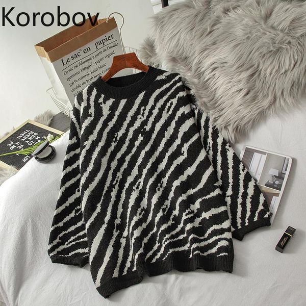 women's sweaters korobov korean streetwear o neck long sleeve pullovers vintage leopard harajuku chic 2021 autumn winter sueter mujer, White;black
women's sweaters korobov korean streetwear o neck long sleeve pullovers vintage leopard harajuku chic 2021 autumn winter sueter mujer, White;black