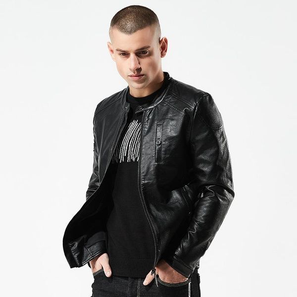 men's fur & faux mens leather jacket spring utumn fashion stand collar male pu bomber men slim moto coat y18301, Black
men's fur & faux mens leather jacket spring utumn fashion stand collar male pu bomber men slim moto coat y18301, Black