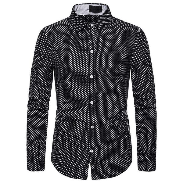 men's black dots shirts 2020 stylish new long sleeve men party business shirt male camisa social masculina, White;black
men's black dots shirts 2020 stylish new long sleeve men party business shirt male camisa social masculina, White;black