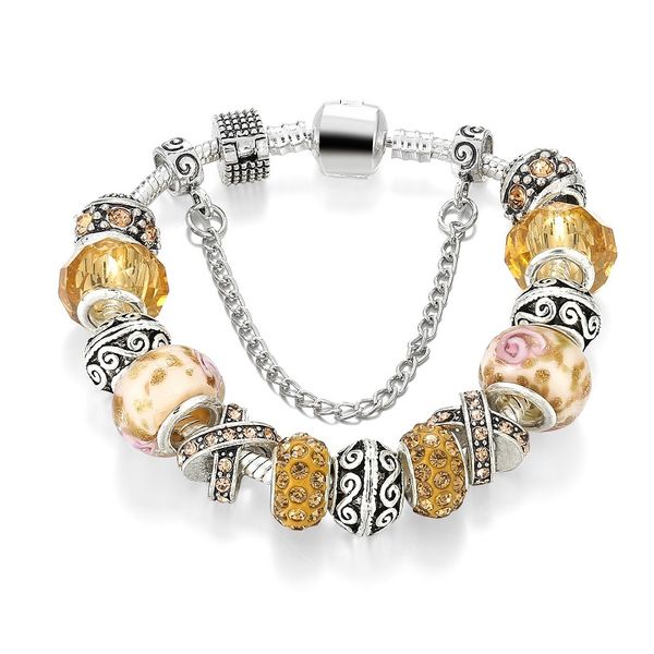 18-21cm new charm bracelet 925 silver fit pandora european bracelets champagne colour rose flower enamel pendant charm bead accessories diy, Black
18-21cm new charm bracelet 925 silver fit pandora european bracelets champagne colour rose flower enamel pendant charm bead accessories diy, Black