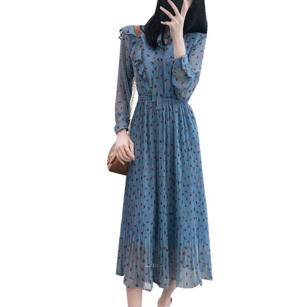 casual dresses women's spring autumn style chiffon dress slim printed bow ruffles elegant ss3621, Black;gray
casual dresses women's spring autumn style chiffon dress slim printed bow ruffles elegant ss3621, Black;gray